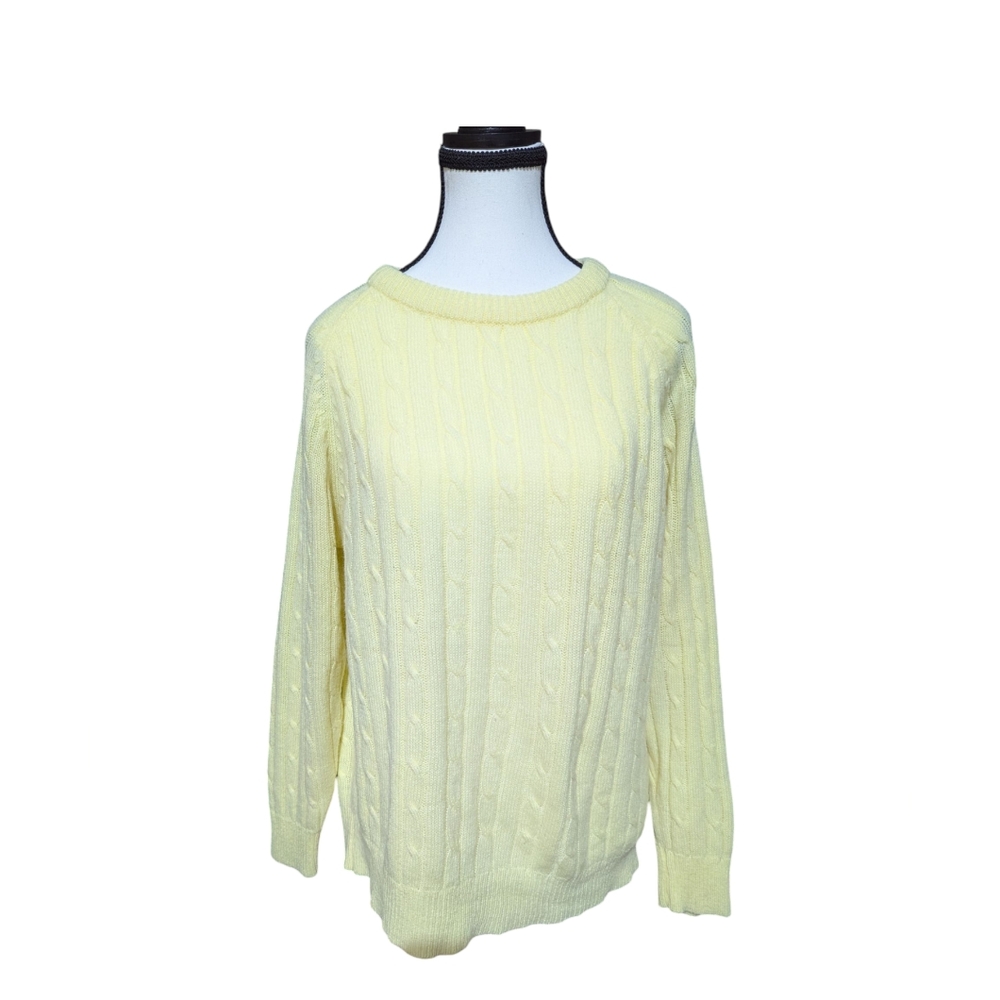 Anderson Little Vintage Butter Yellow Cable Acrylic Knit Sweater Sz XL *See Desc